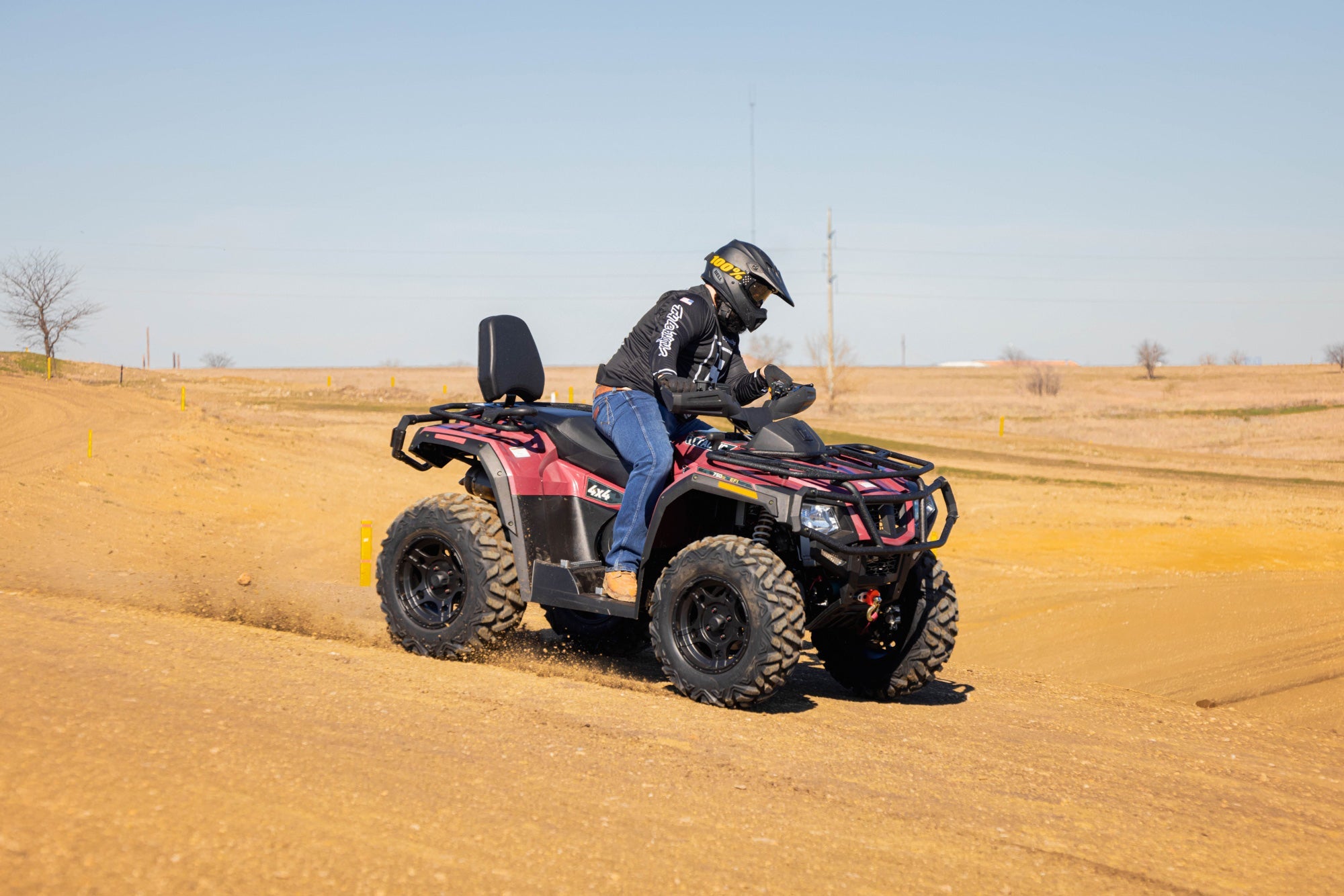 Hisun ATV in a dirt field